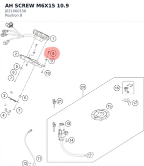 Diagram preview: AH SCREW M6X15 10.9 (J021060156)