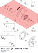 Diagram preview: Front wheel cpl. 1.6X21''DID 22 MM (2500900184430)