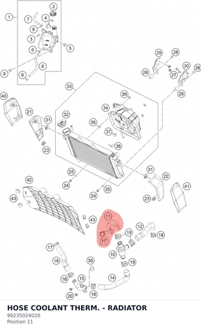 Diagram preview: HOSE COOLANT THERM. - RADIATOR (90235024020)