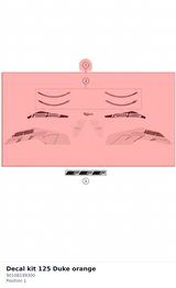 Diagram preview: Decal kit 125 Duke orange (90108199300)