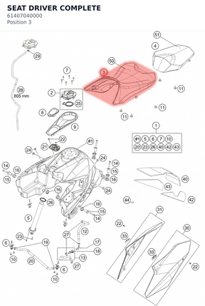 Diagram preview: SEAT DRIVER COMPLETE (61407040000)