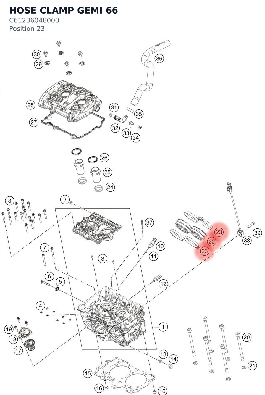 Diagram preview: HOSE CLAMP GEMI 66 (C61236048000)