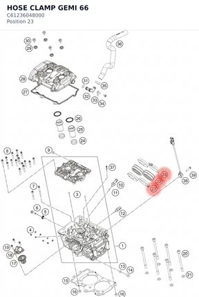 Diagram preview: HOSE CLAMP GEMI 66 (C61236048000)