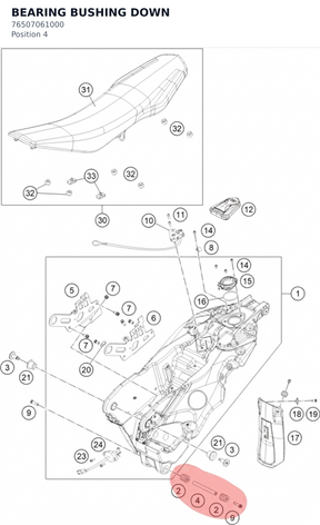 Diagram preview: BEARING BUSHING DOWN (76507061000)