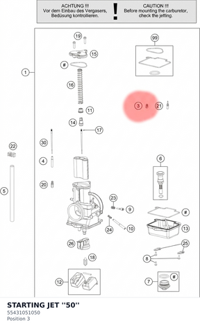 Diagram preview: STARTING JET ''50'' (55431051050)