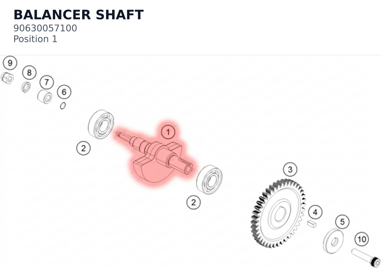 Diagram preview: BALANCER SHAFT (90630057100)