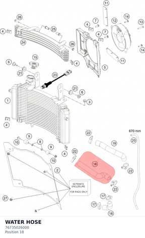 Diagram preview: WATER HOSE (76735026000)