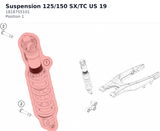 Diagram preview: Suspension 125/150 SX/TC US 19 (18187S5101)