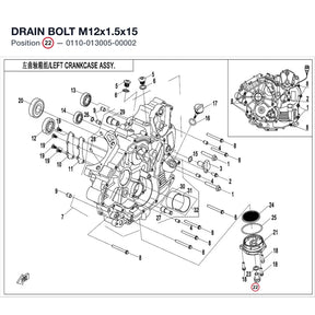 DRAIN BOLT M12x1.5x15 product image