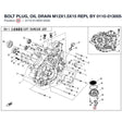 BOLT PLUG, OIL DRAIN M12X1.5X15 REPL BY 0110-013005-0010 product image