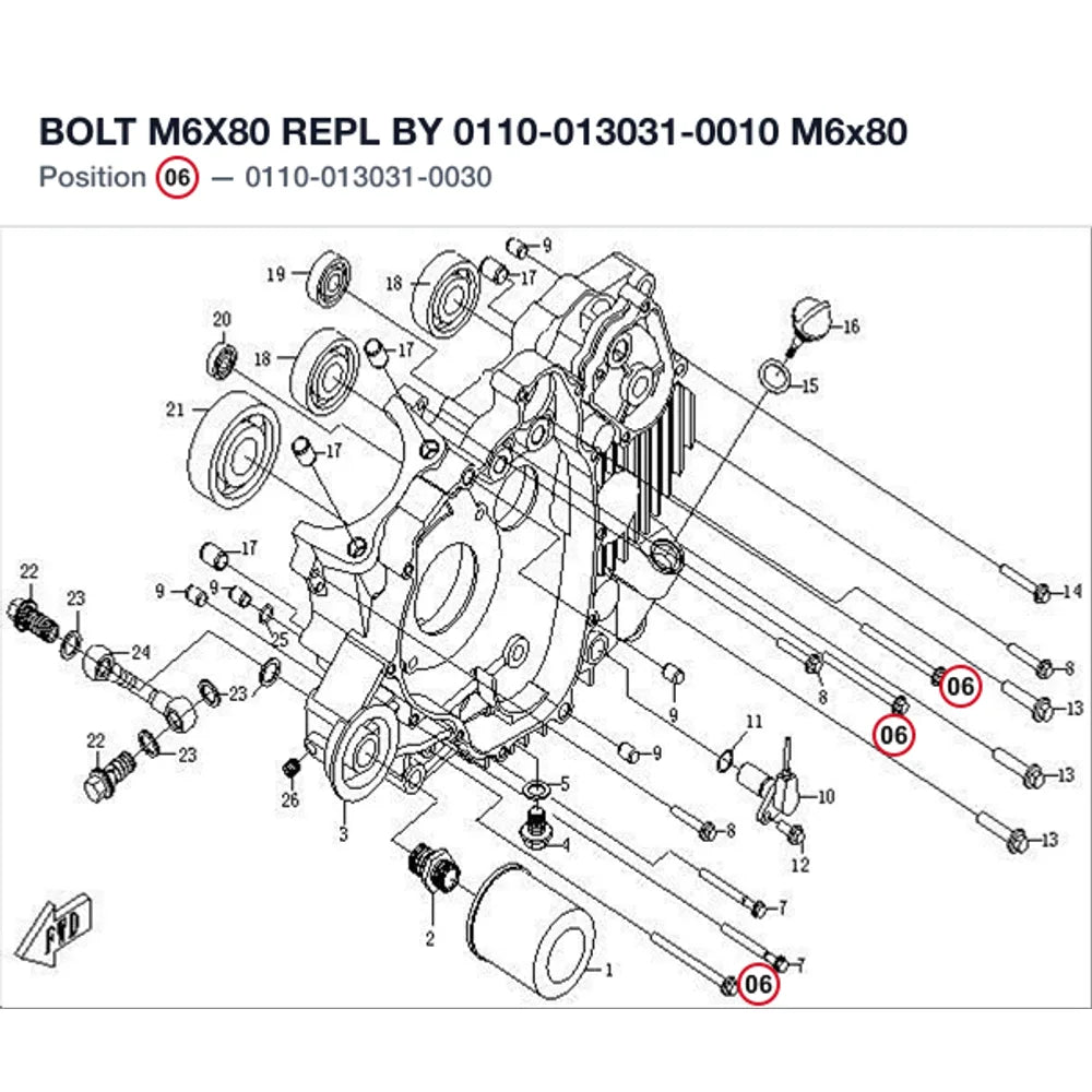 BOLT M6X80 REPL BY 0110-013031-0010 product image