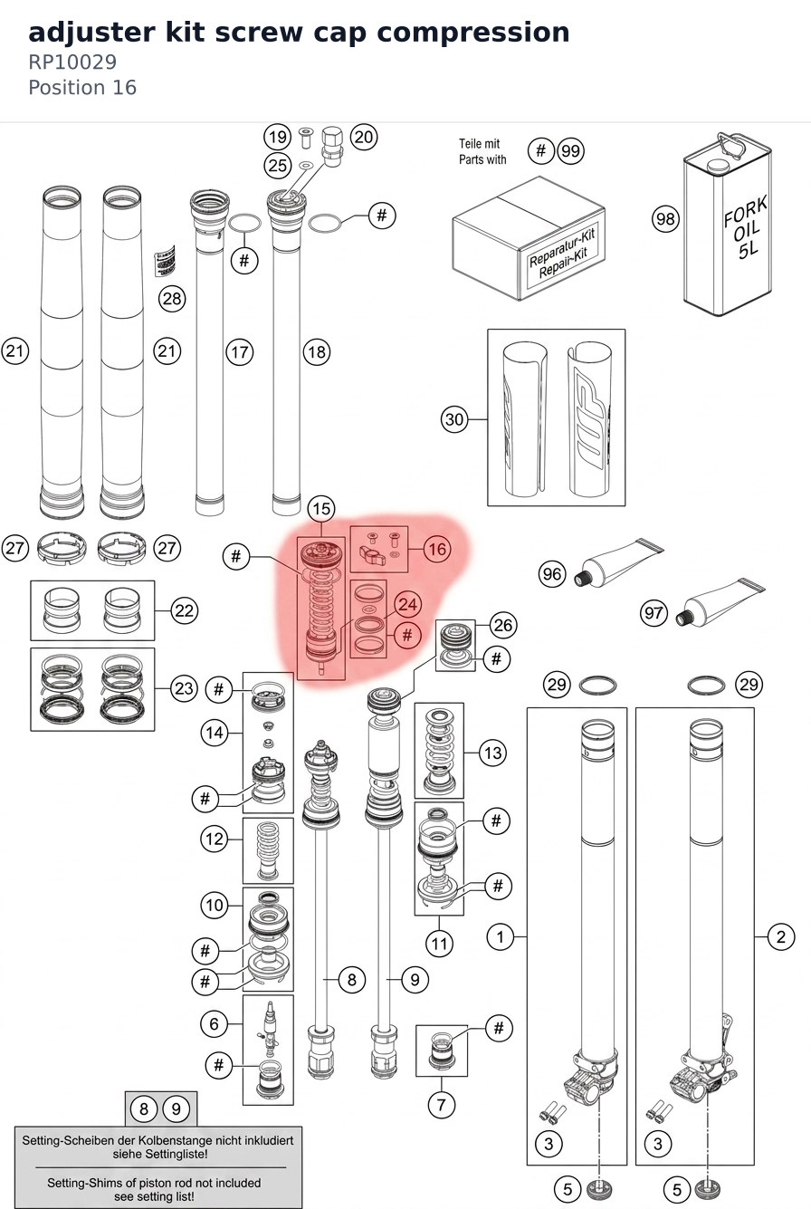 Diagram preview: adjuster kit screw cap compression (RP10029)