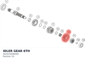 Diagram preview: IDLER GEAR 6TH (A62433006000)