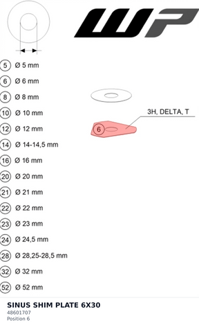 Diagram preview: SINUS SHIM PLATE 6X30 (48601707)