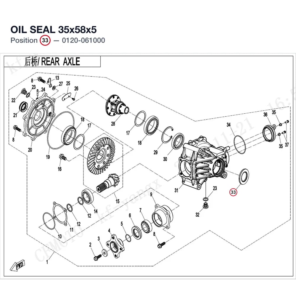 OIL SEAL 35x58x5 product image