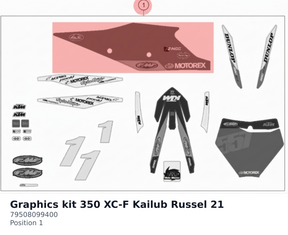 Diagram preview: Graphics kit 350 XC-F Kailub Russel 21 (79508099400)