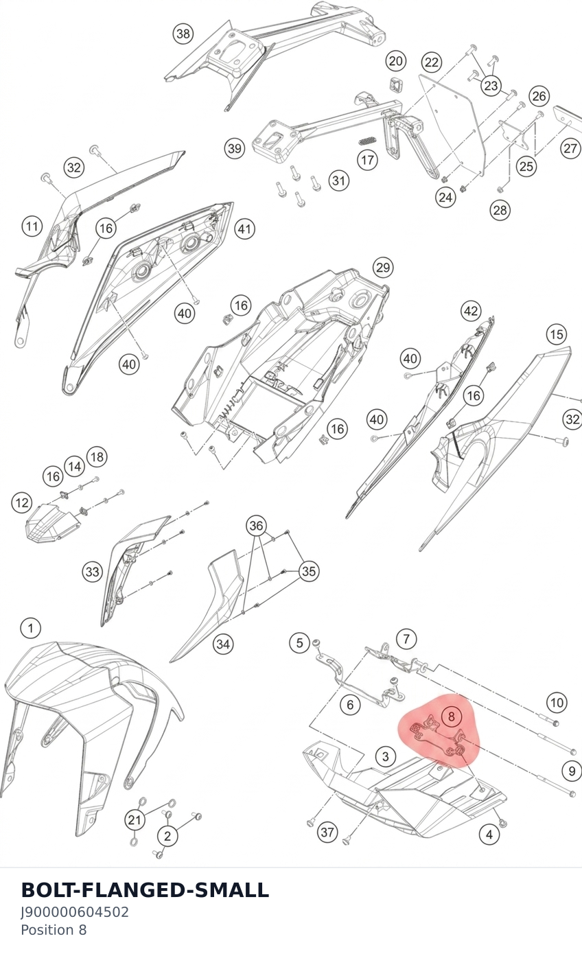 Diagram preview: BOLT-FLANGED-SMALL (J900000604502)