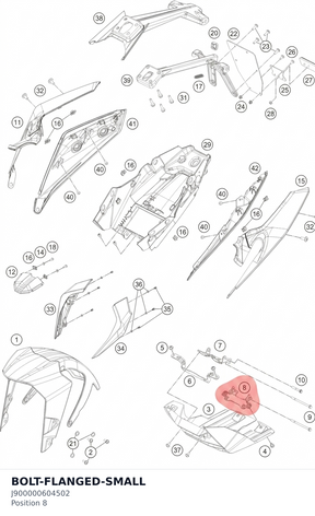 Diagram preview: BOLT-FLANGED-SMALL (J900000604502)