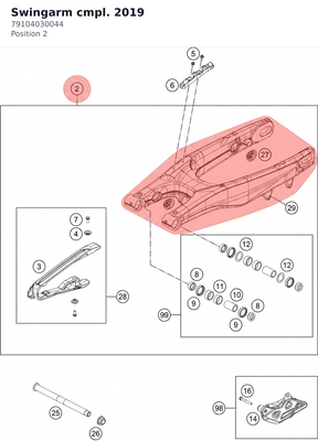 Diagram preview: Swingarm cmpl. 2019 (79104030044)