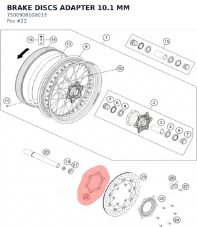 Diagram preview: BRAKE DISCS ADAPTER 10.1 MM (7500906100033)