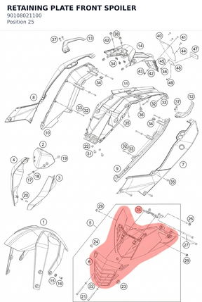 Diagram preview: RETAINING PLATE FRONT SPOILER (90108021100)