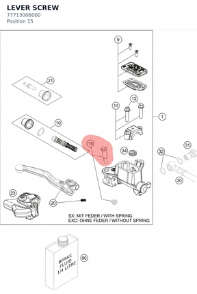 Diagram preview: LEVER SCREW (77713006000)