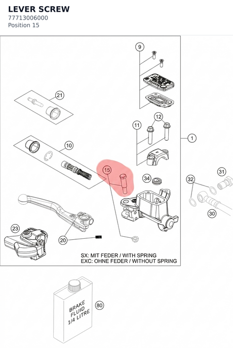 Diagram preview: LEVER SCREW (77713006000)