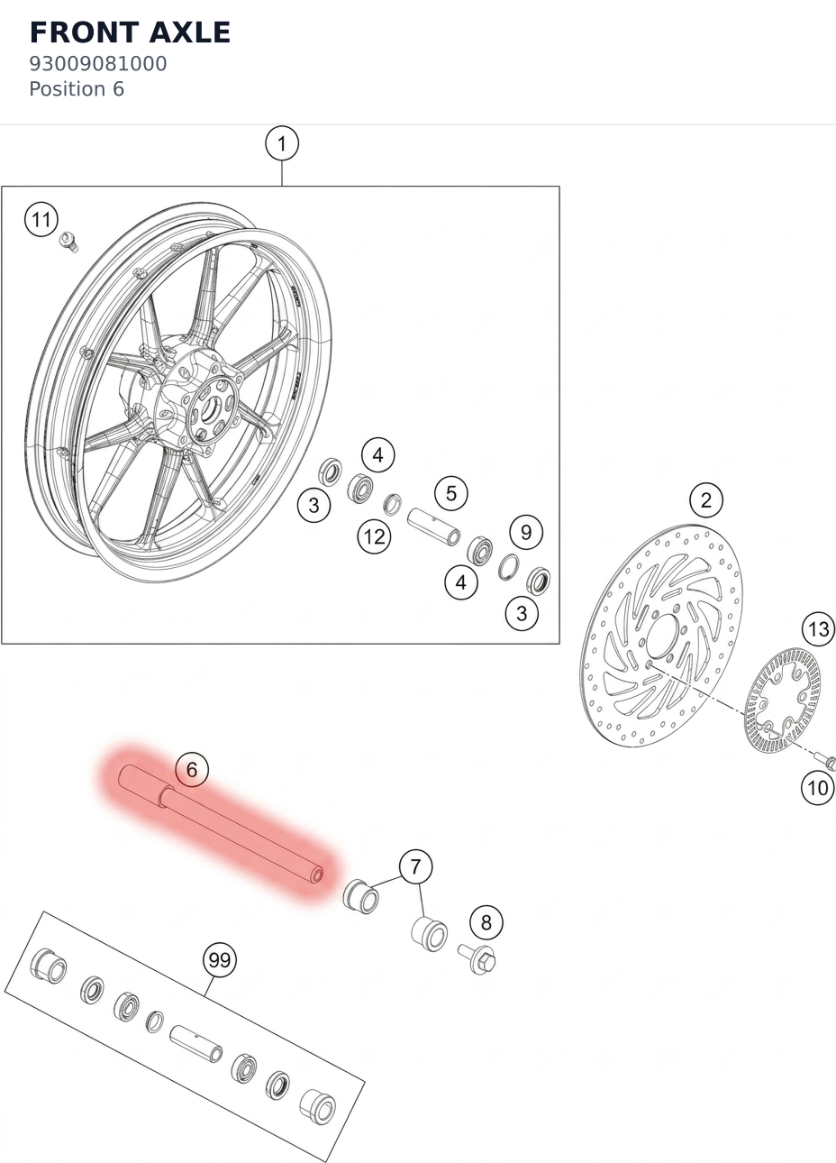 Diagram preview: FRONT AXLE (93009081000)