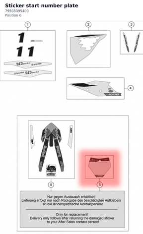 Diagram preview: Sticker start number plate (79508095400)