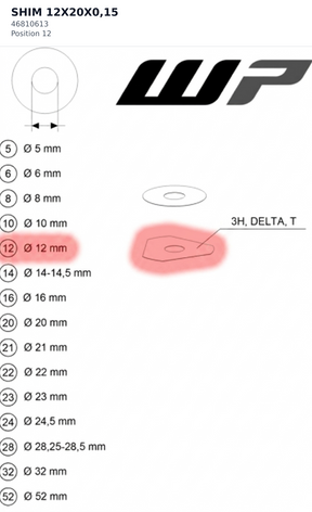 Diagram preview: SHIM 12X20X0,15 (46810613)