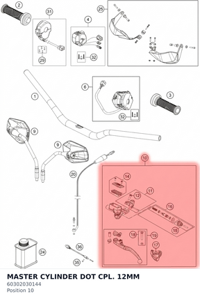 Diagram preview: MASTER CYLINDER DOT CPL. 12MM (60302030144)