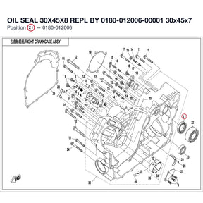 OIL SEAL 30X45X8 REPL BY 0180-012006-00001 product image