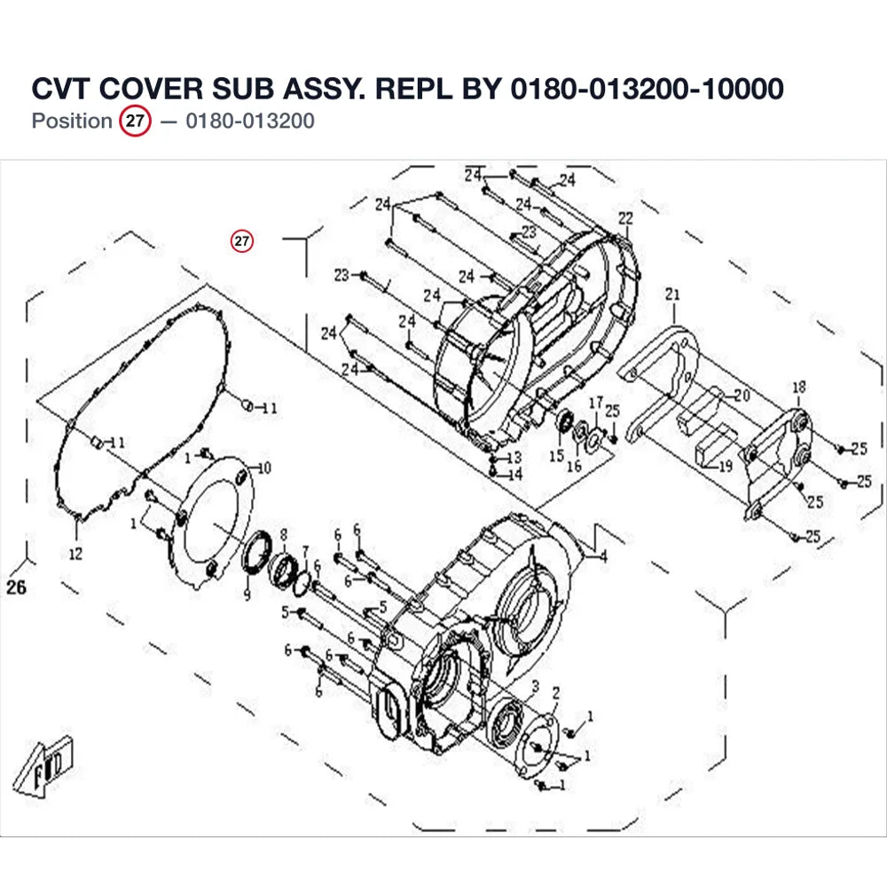CVT COVER SUB ASSY. REPL BY 0180-013200-10000 product image