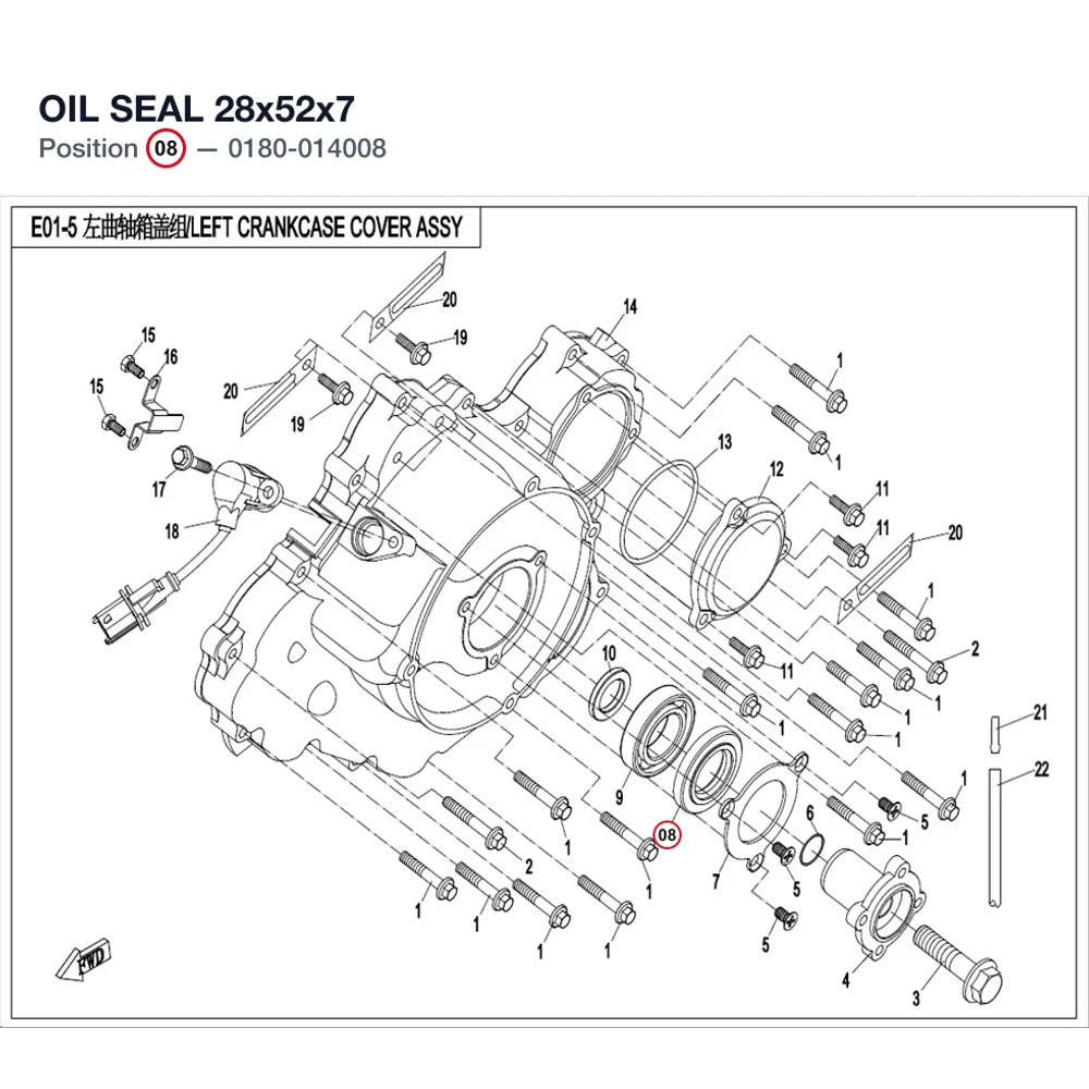 OIL SEAL 28x52x7 product image