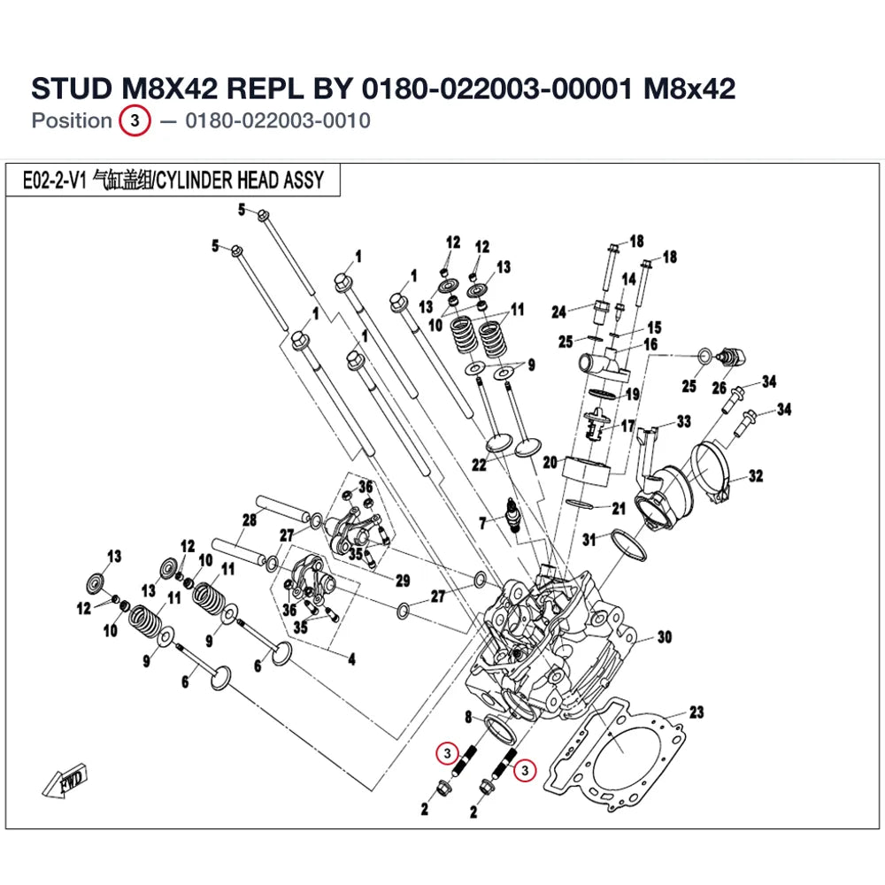 STUD M8X42 REPL BY 0180-022003-00001 product image