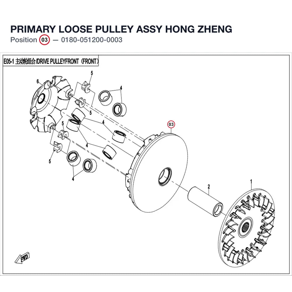PRIMARY LOOSE PULLEY ASSY product image