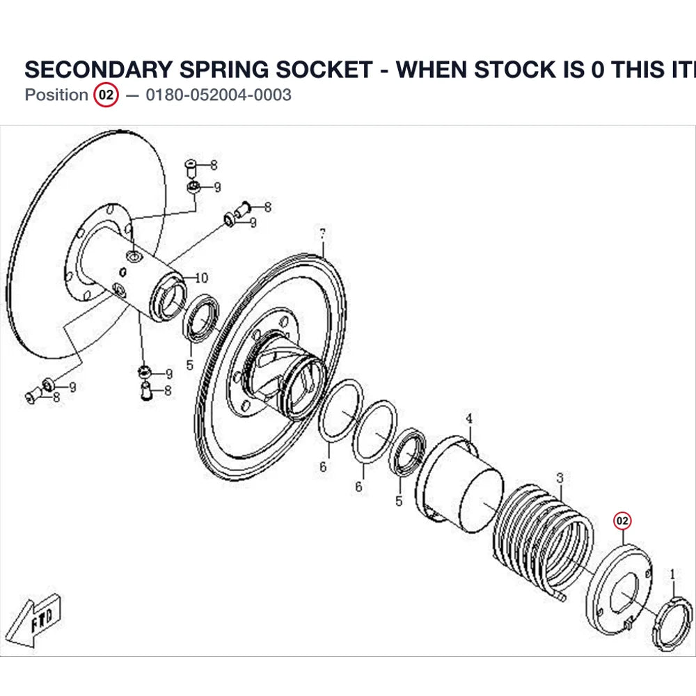 SECONDARY SPRING SOCKET - WHEN STOCK IS 0 THIS ITEM IS NO LONGER AVAILABLE product image