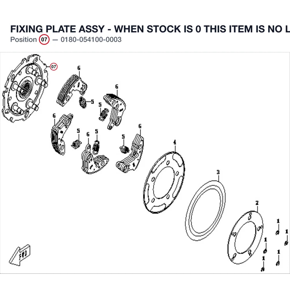 FIXING PLATE ASSY - WHEN STOCK IS 0 THIS ITEM IS NO LONGER AVAILABLE product image