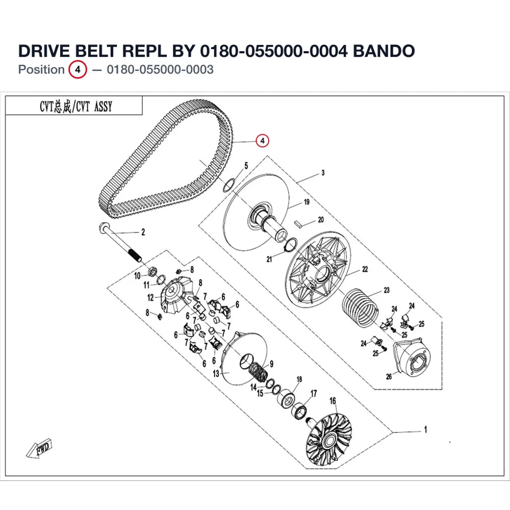 DRIVE BELT REPL BY 0180-055000-0004 product image