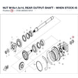 NUT M16x1.5x14, REAR OUTPUT SHAFT - WHEN STOCK IS 0 THIS ITEM IS NO LONGER AVAILABLE product image