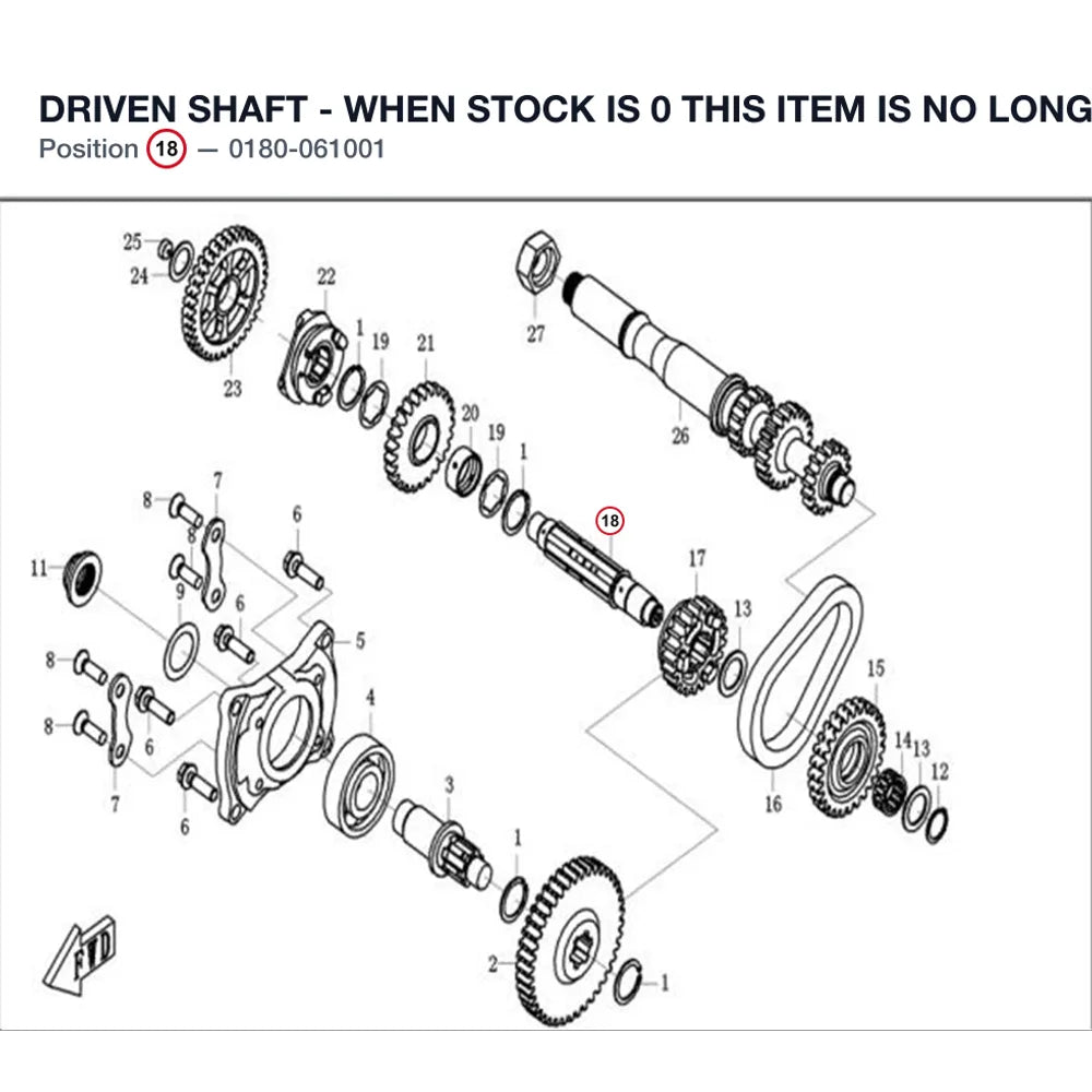 DRIVEN SHAFT - WHEN STOCK IS 0 THIS ITEM IS NO LONGER AVAILABLE product image