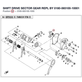 SHIFT DRIVE SECTOR GEAR REPL BY 0180-065100-10001 product image