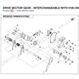 DRIVE SECTOR GEAR - INTERCHANGEABLE WITH 0180-065100-10001 product image