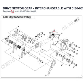 DRIVE SECTOR GEAR - INTERCHANGEABLE WITH 0180-065100-10001 product image