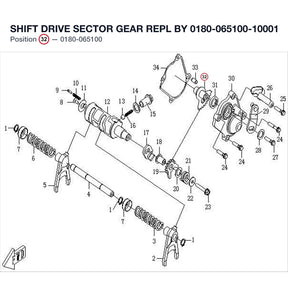 SHIFT DRIVE SECTOR GEAR REPL BY 0180-065100-10001 product image