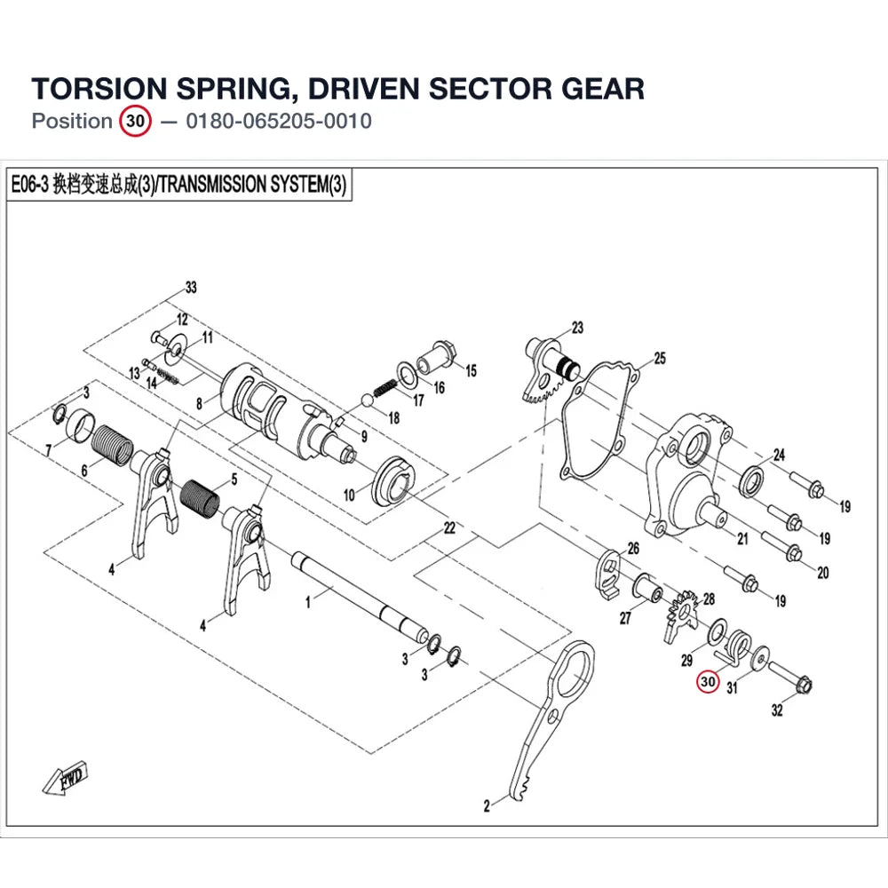 TORSION SPRING, DRIVEN SECTOR GEAR product image