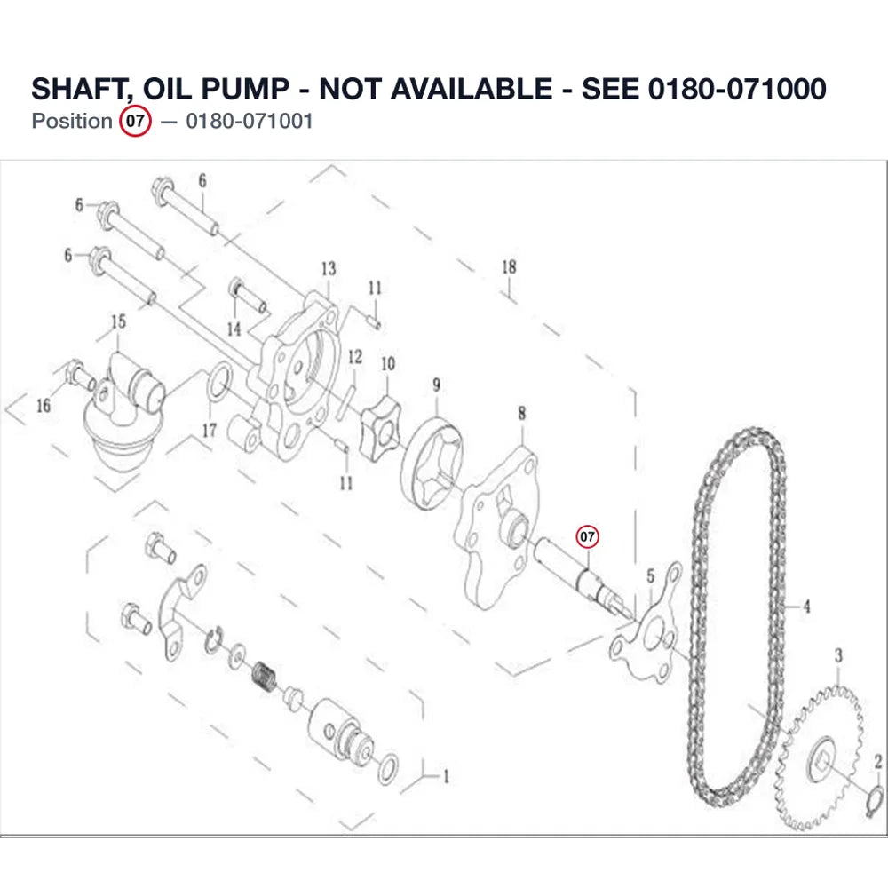 SHAFT, OIL PUMP - NOT AVAILABLE - SEE 0180-071000 product image