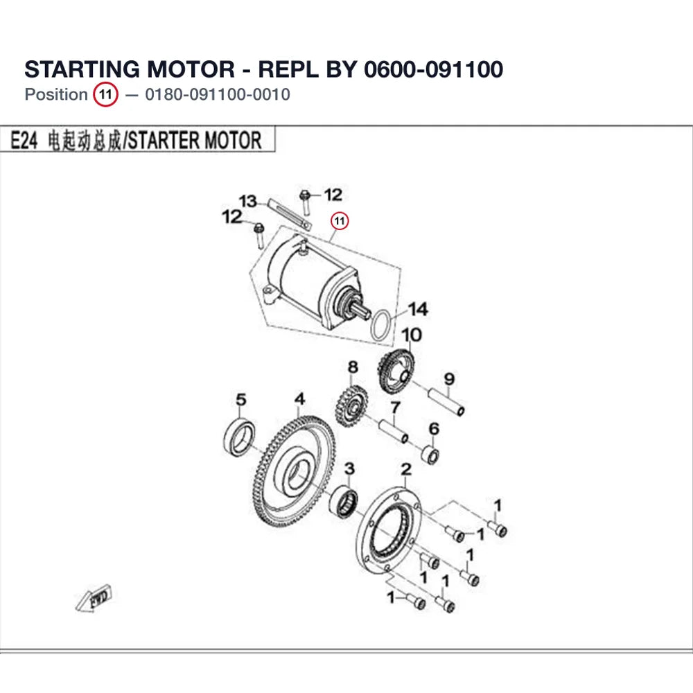 STARTING MOTOR - USE 0600-091100 product image
