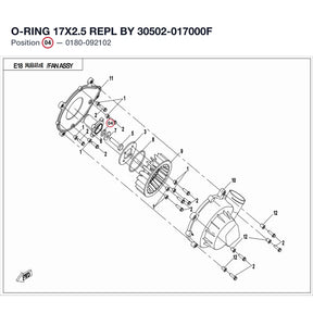O-RING 17X2.5 REPL BY 30502-017000F product image