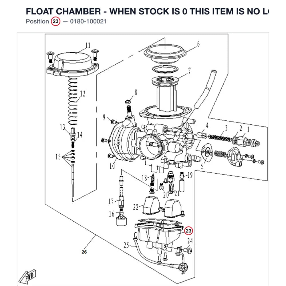 FLOAT CHAMBER - WHEN STOCK IS 0 THIS ITEM IS NO LONGER AVAILABLE product image